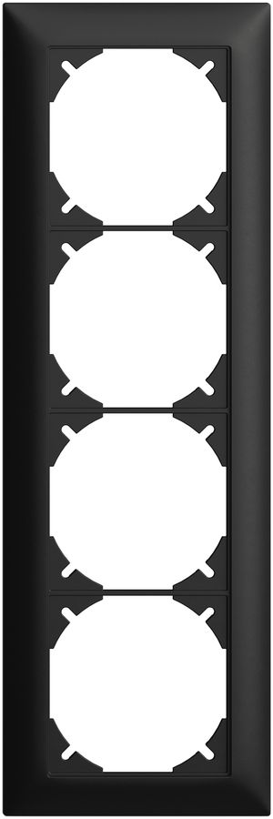 Telaio di copertura EDIZIOdue 4×1 nero
