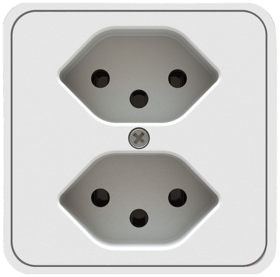 AP-Steckdose MH CONNECT 2×T13 10A 230V 65×65×65mm IP20 ws