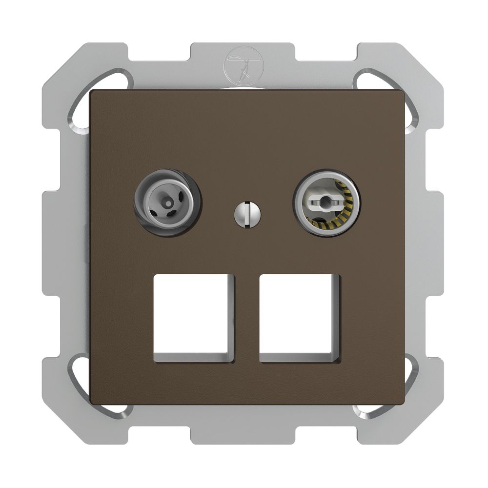 Prise multimédia 11dB ENC Edue FM, prise terminale/passage, 2×RJ45 Keystone cof