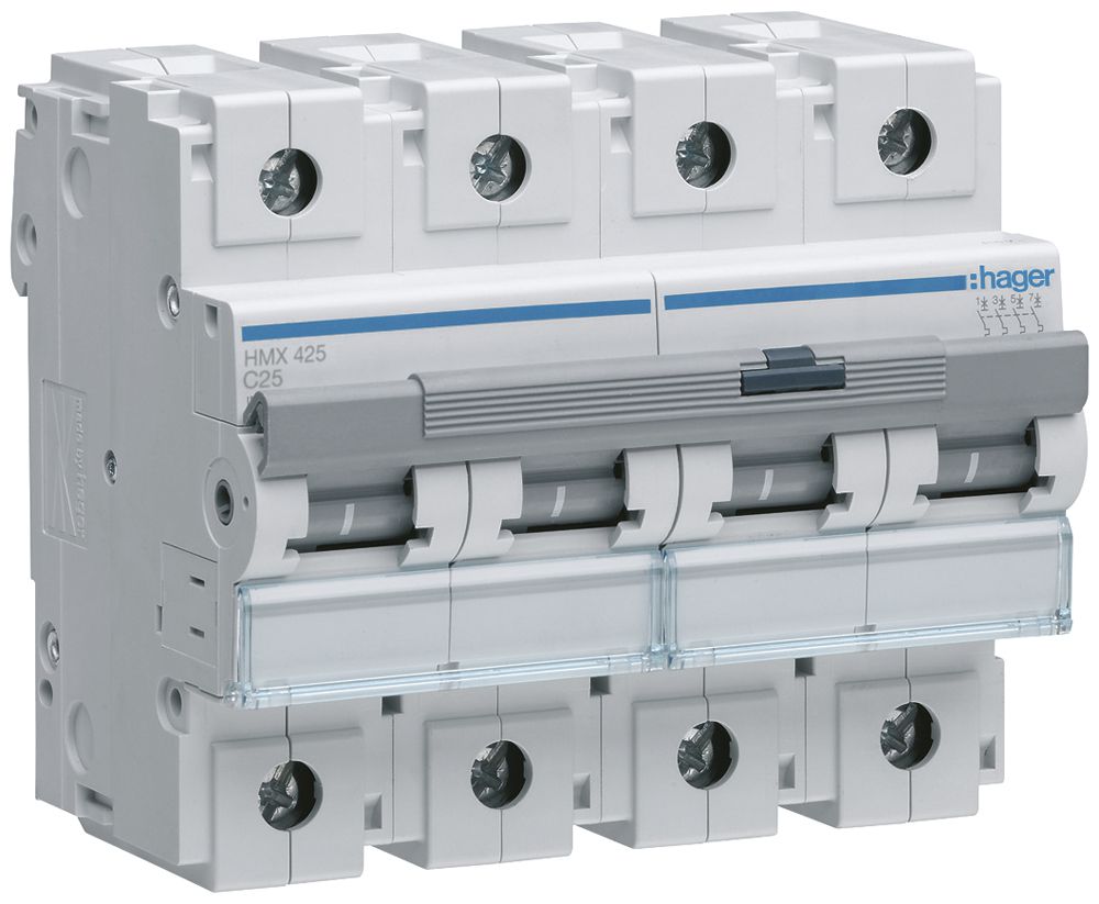 Leitungsschutzschalter Hager MCB 4P 400V Typ C 25A 6TE