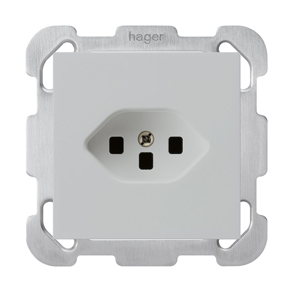 UP-Steckdose kallysto T23 hellgrau mit Steckklemmen mit Befestigungsplatte