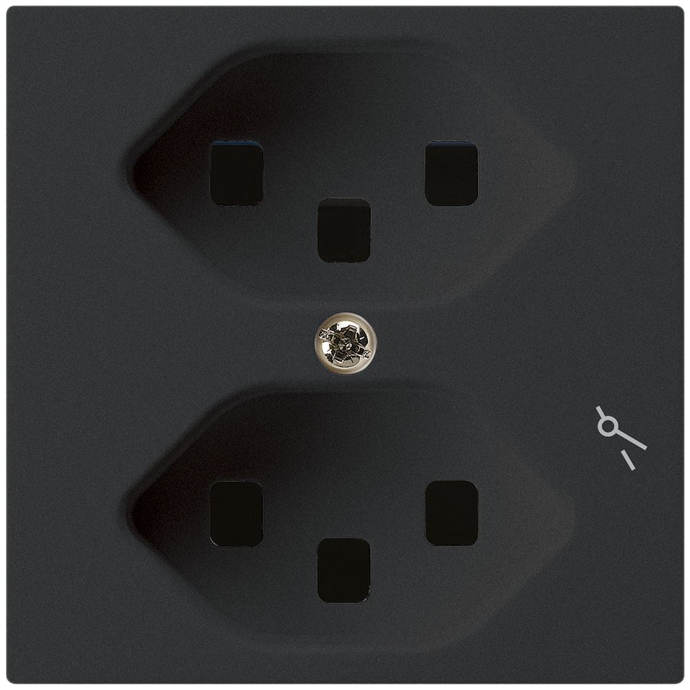 Steckdose Hager kallysto 2×T23 1×S A schwarz