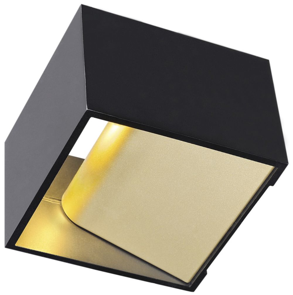 Applique LED SLV LOGS IN, 5W 400lm 3000K IP20 noir/messing