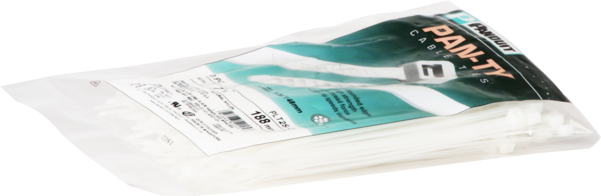 Kabelbinder Panduit 4.8×188mm farblos 100 Stück