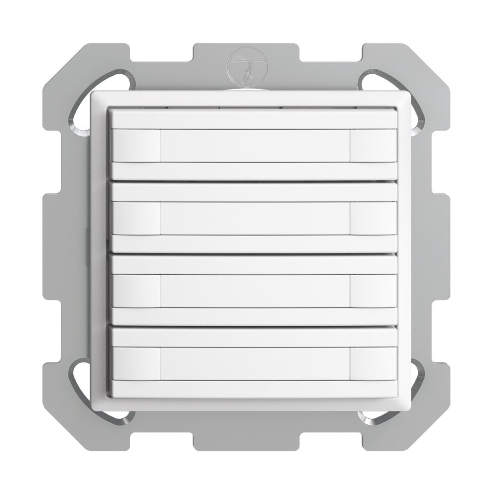 Poussoir ENC KNX 8× EDIZIOdue blanc RGB sans LED avec insert papier