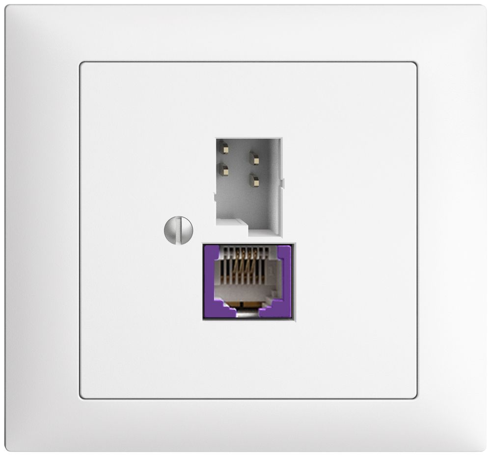 EB-Dose T+T 6P/1×R45 DSL-Breitband EDIZIOdue weiss