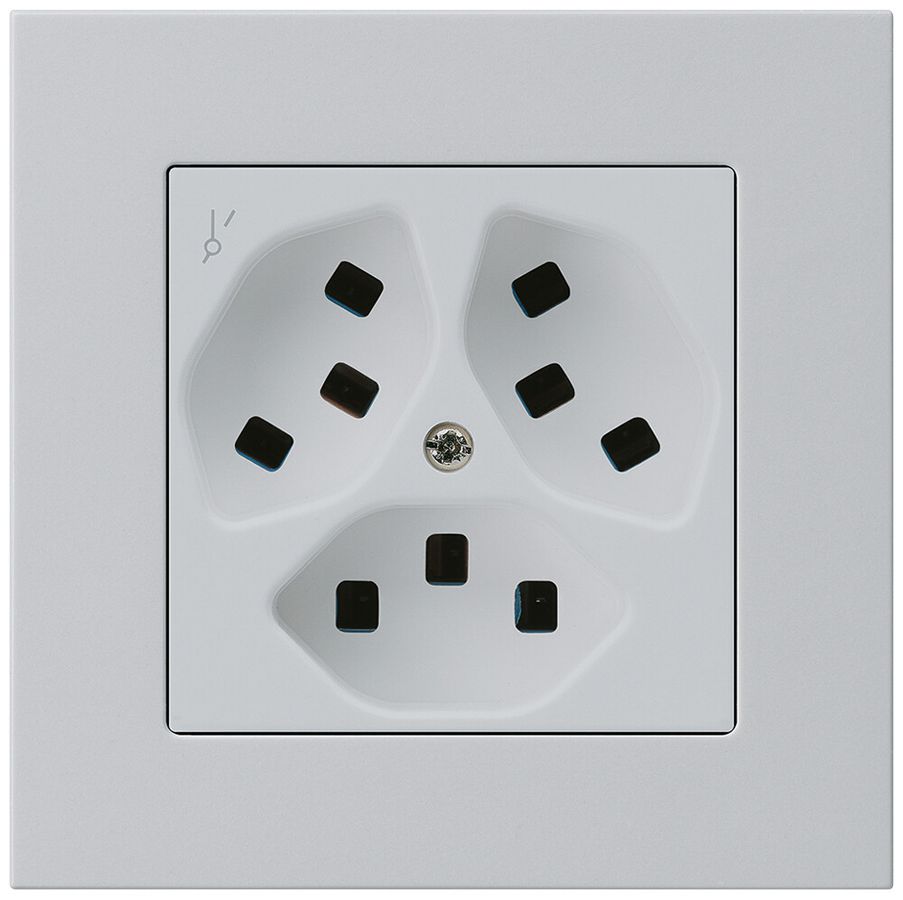UP-Steckdose Hager kallysto.pro 3×T23 1×S C lichtgrau