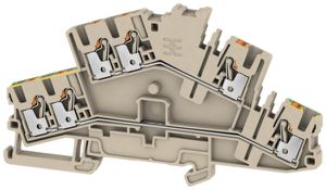 Mehrstock-Reihenklemme Weidmüller A2T PUSH IN 2.5mm² 2 Etagen beige