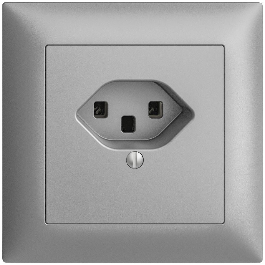 UP-Steckdose EDIZIOdue T23 16A silver, Schraubklemmen