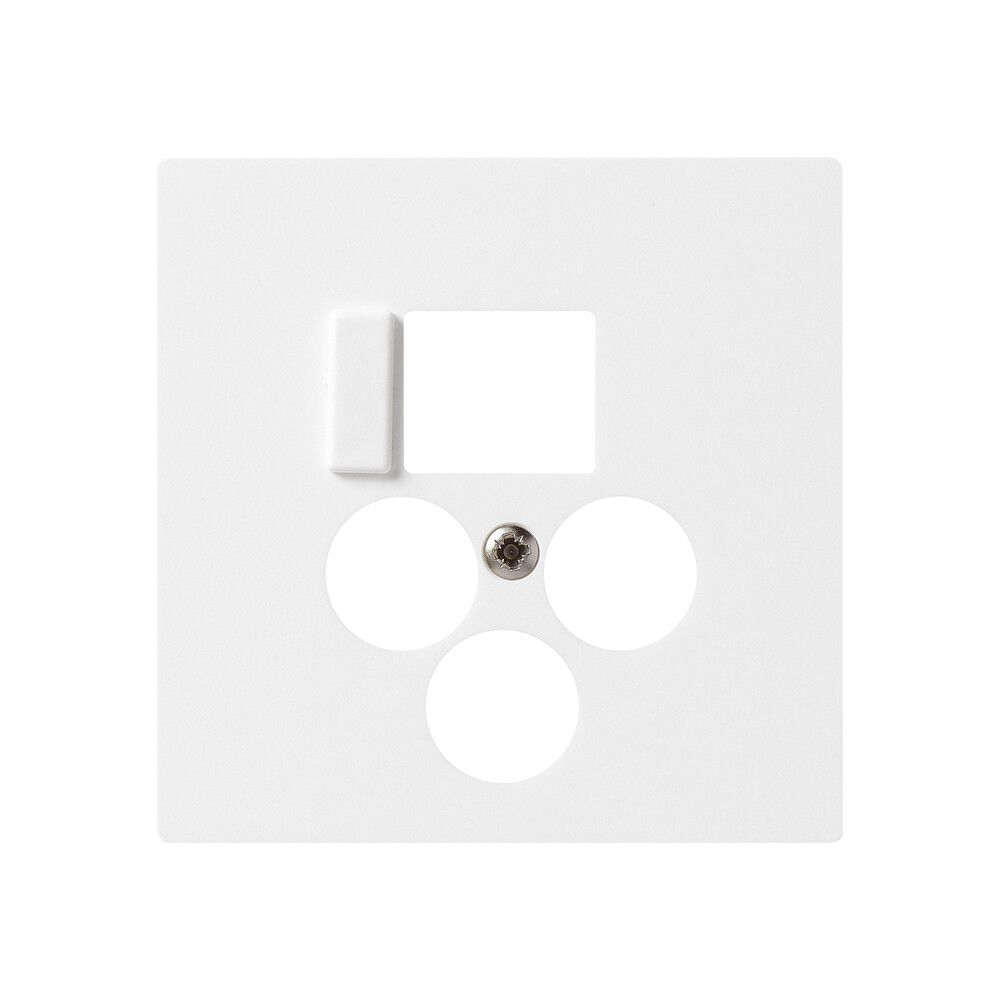Placca frontale 3×coas+1×RJ45 kallysto multimedia R&M bianco