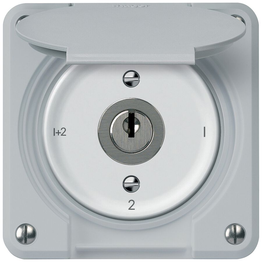 Interruttore a chiave robusto interruttore seriale 16A 250V 86×86mm grigio