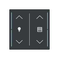 Tasterabdeckung ABB SIDUS touch 2-fach "Wippe-Dimmen/Jalousie" anthrazit