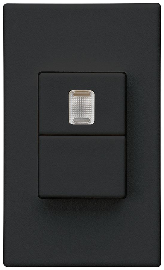 Interruttore a pulsante 2× AMD Hager FLF 10A/250V 3/1L 1× illuminato nero