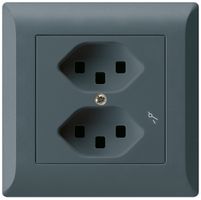 UP-Steckdose Hager kallysto.line 2×T23 1×S C anthrazit