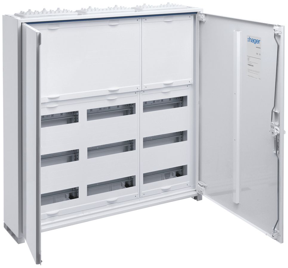 Distributeur AP Hager univers 5 rangées 106UM porte IP44 800×800×160mm