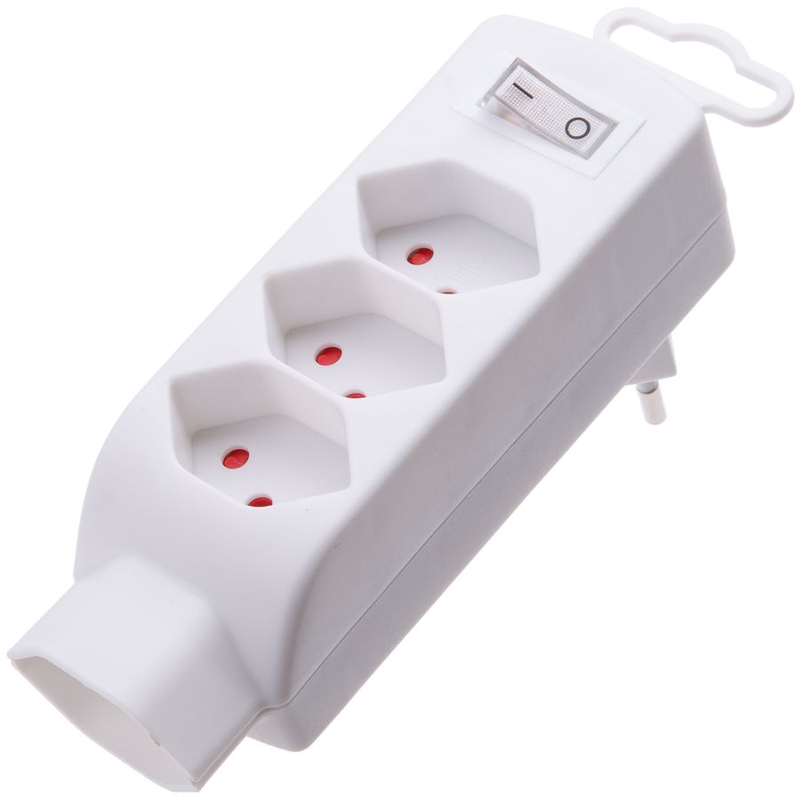 Abzweigstecker MH Safety Line 3+1×T13 m.Kippschalter 3×Front 1×unten weiss