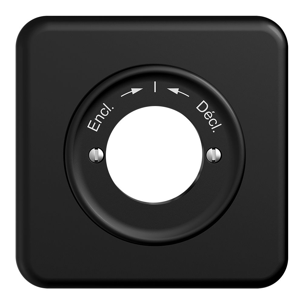 Kit frontal STANDARDdue Encl.->I<-Décl. noir 90×90mm pour contact pivotant