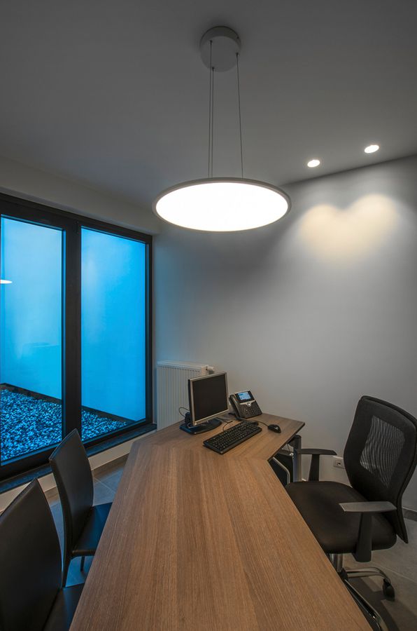 LED-Pendelleuchte SLV PANEL 60 ROUND DALI 43W 3350lm 4000K Ø600×32mm grau