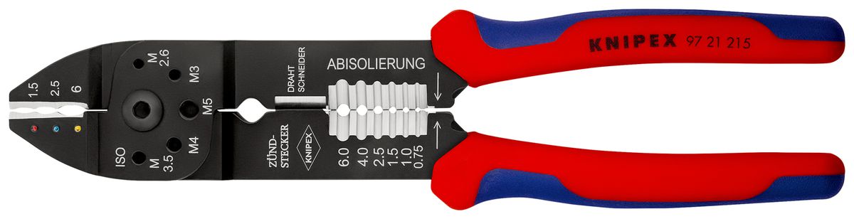 Crimpzange KNIPEX für isolierte Kabelschuhe 215mm