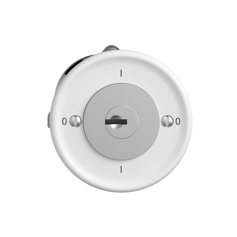 Drehschalter STANDARDdue 0/1L weiss mit Sicherheitsschloss
