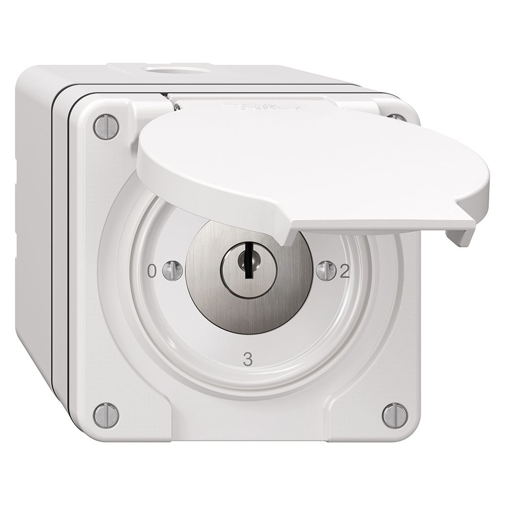 Interrupteur rotatif NAP NEVO, 5/1L, avec serrure&2 clés, KS, 0-1-2-3, blanc