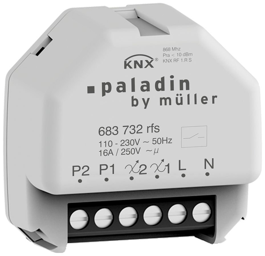 EB-Jalousieaktor KNX RF paladin 683 732 rfs 1-Kan 16A 110…230V 2×DI