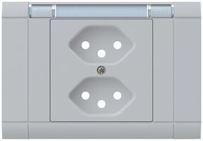 EB-Frontset kallysto, für EB-Steckdose 2×T13, mit Bezeichnungsträger, hellgrau