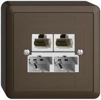 AP-Dose SOHO 2×TT/2×RJ45/u coffee getr.ITplus EDIZIOdue