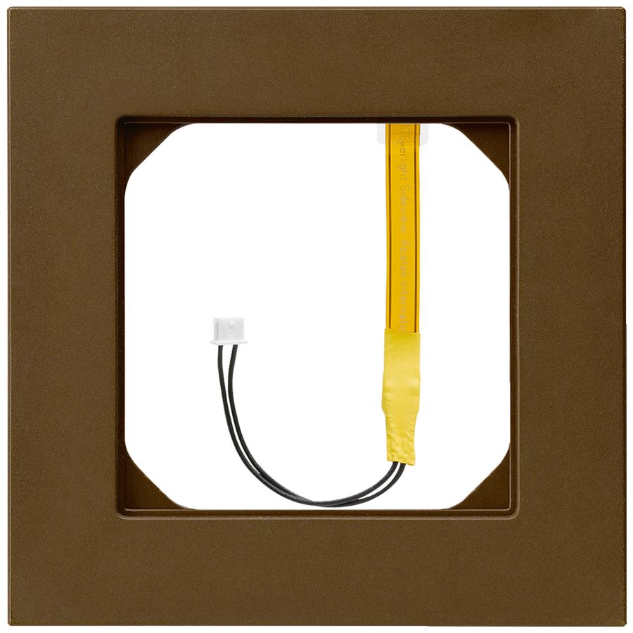 Abdeckrahmen kallysto.pro 1×1 braun für Eckbeleuchtung gelb