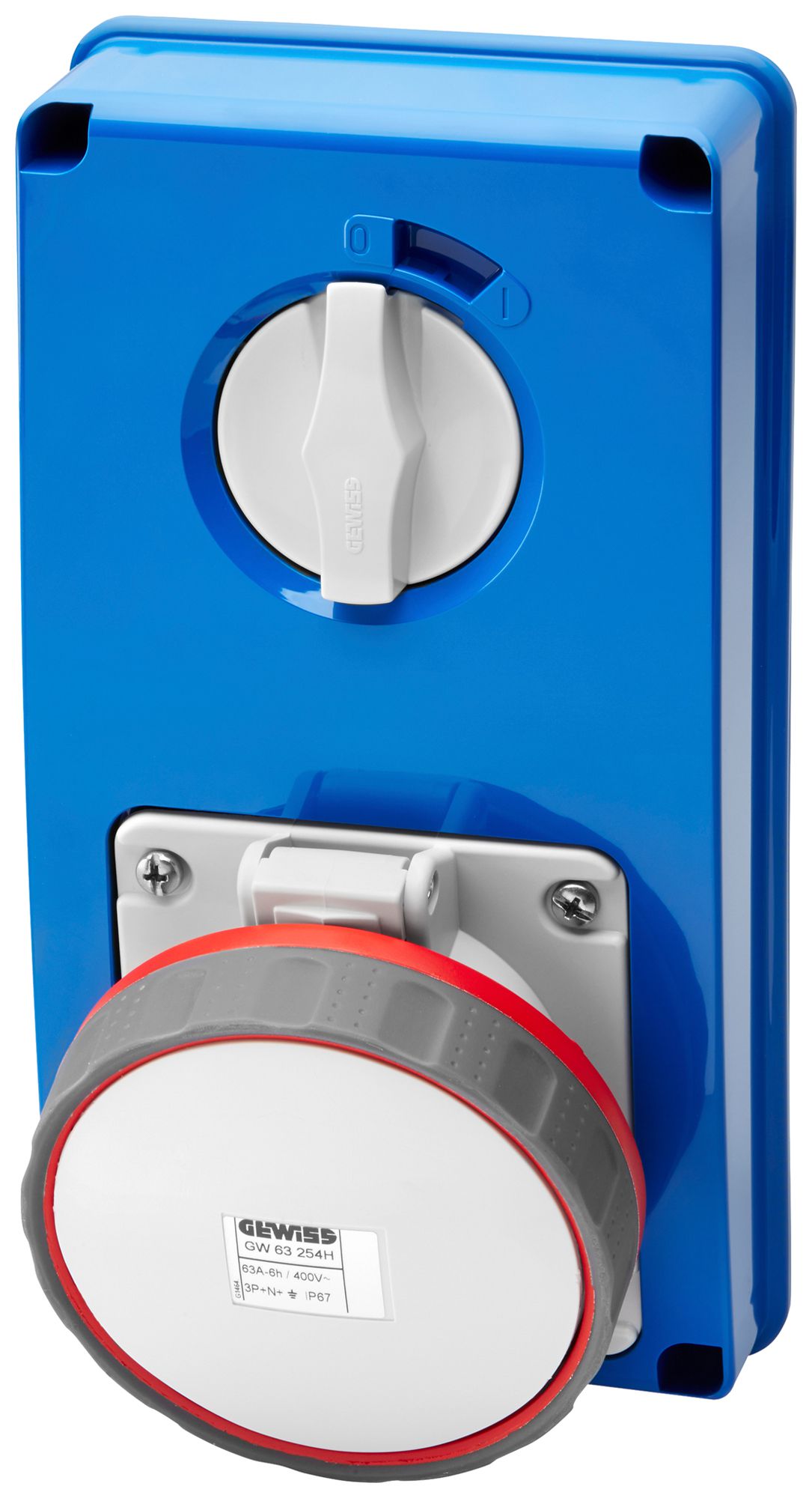 Presa CEE AP Gewiss IB 4P 63A 380…415V ro 6h bloccaggio meccanico IP67
