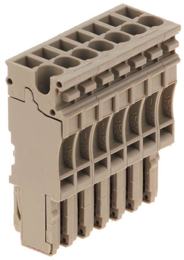 Fiche Weidmüller ZP 2.5/1AN/7 connexion à ressort 2.5mm² 7L beige