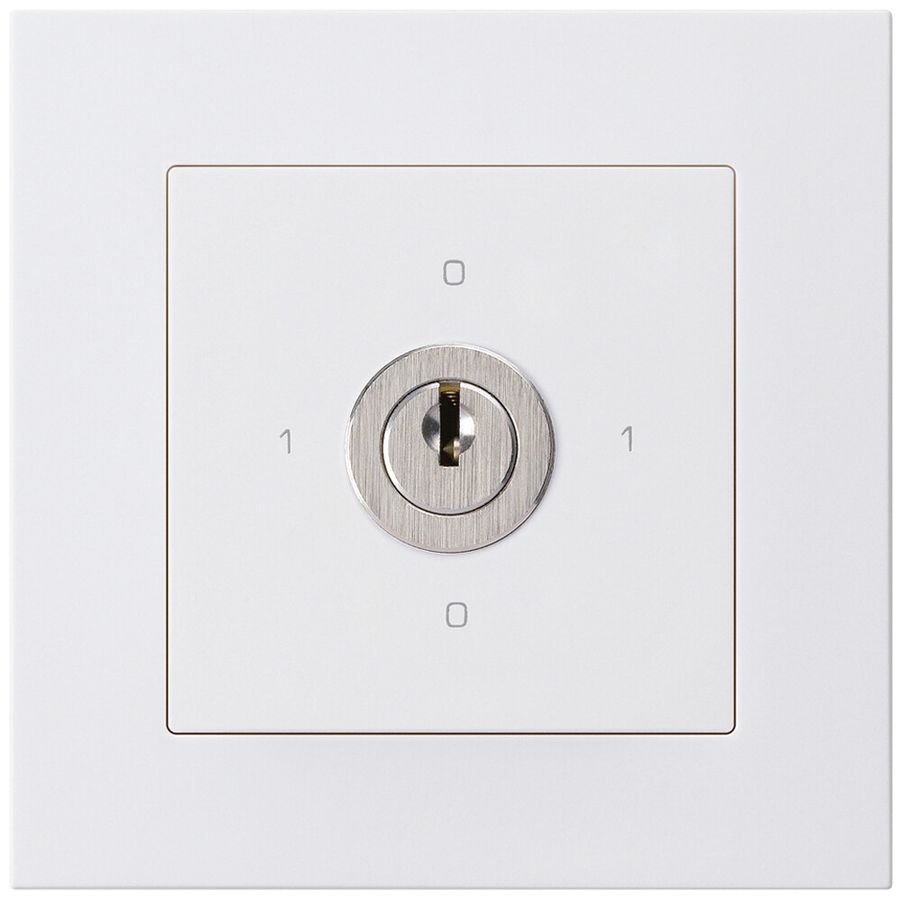 UP-Drehschalter kallysto.pro 0/1L weiss mit Schloss Kaba 8