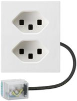 FLF-Steckdose Hager 2×Typ 23 mit Power-Dose L1 D weiss