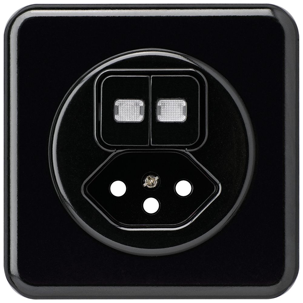 UP-Frontset basico 86×86mm schwarz mit 2 Linsen für Kleinkombi S1/Typ 13