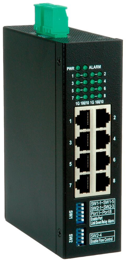 Switch ROLINE Industrial 8×RJ45-GbE