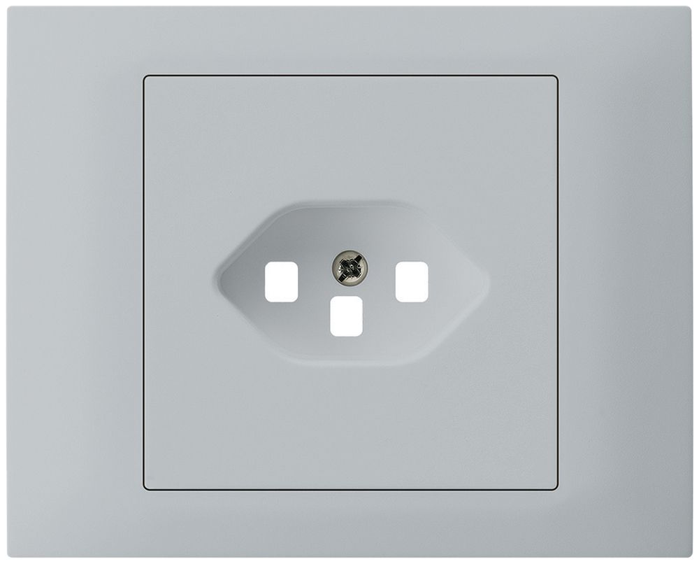 EB-Frontset kallysto f.Einbausteckdose G3 1×T23 Abdeckrahmen schraubbar hellgrau