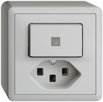 AP-Leuchtkombination 3/1L+T23 hellgrau KS EDIZIOdue mit Linse, LED gelb