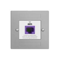 Rückführungsdose EDIZIOdue F 1×RJ45 f.Swisscom VoIP, 8 polig, UTP, silver