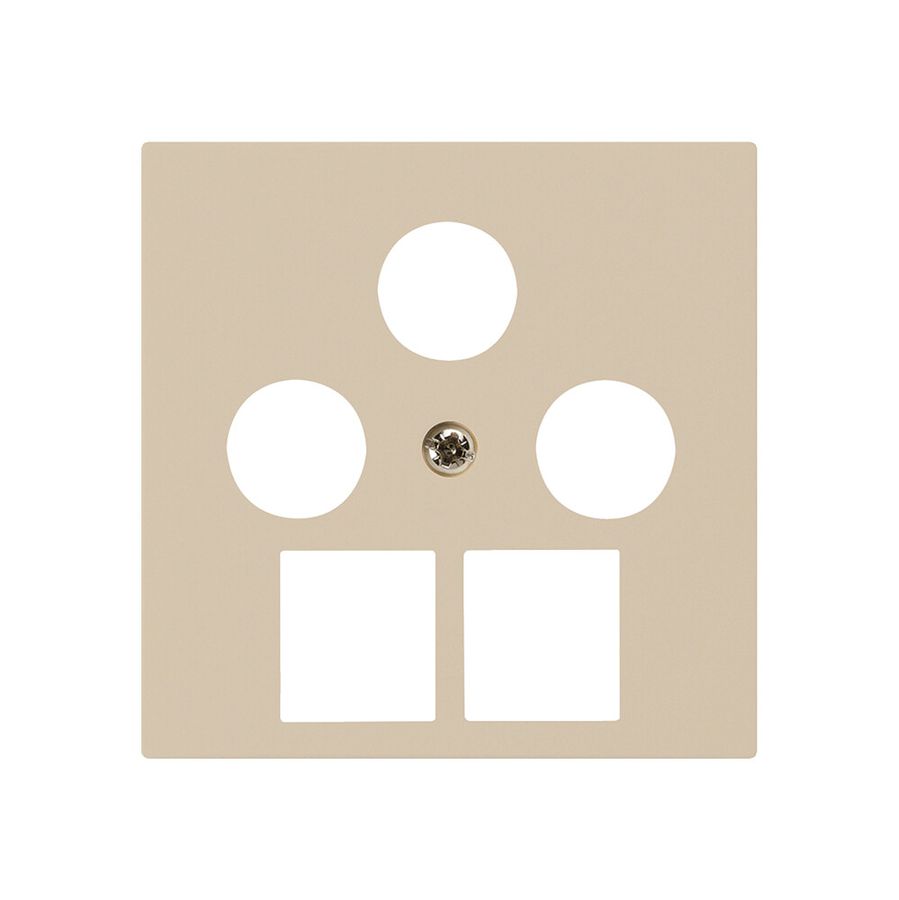 Placca frontale kallysto 3×coass./2×RJ45 beige