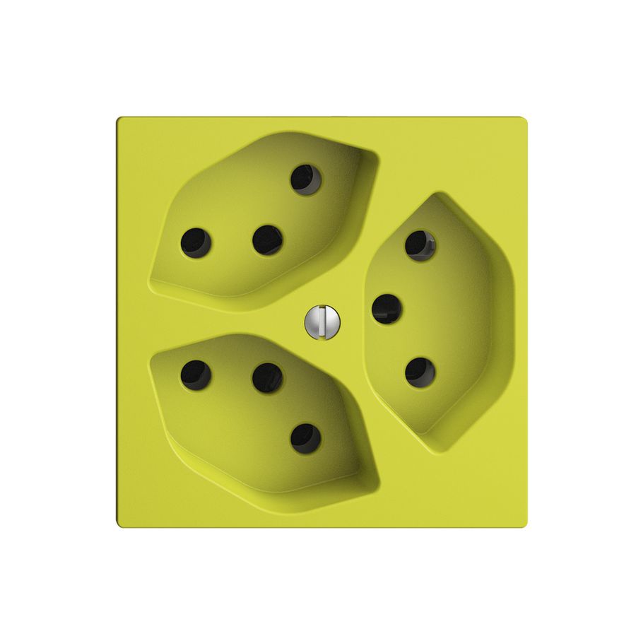 UP-Steckdose EDIZIOdue 3×T13 lemon