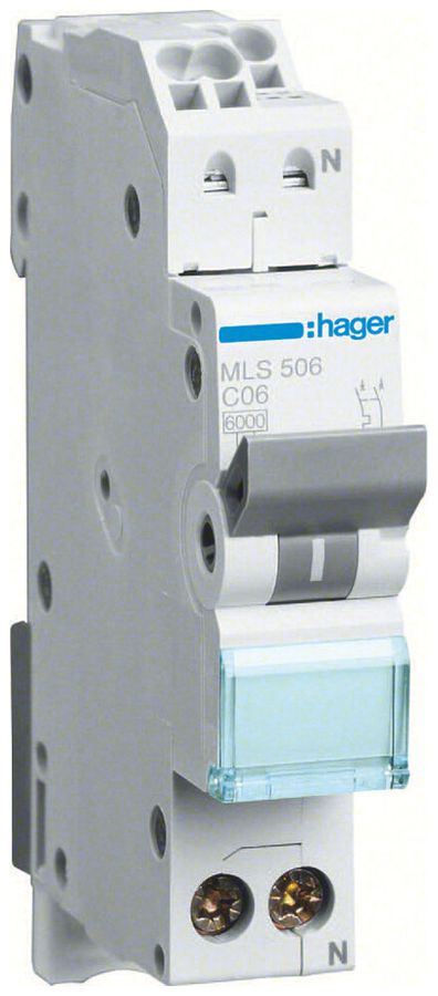 Leitungsschutzschalter Hager MCB 2P 240V C 6A 6kA 1TE