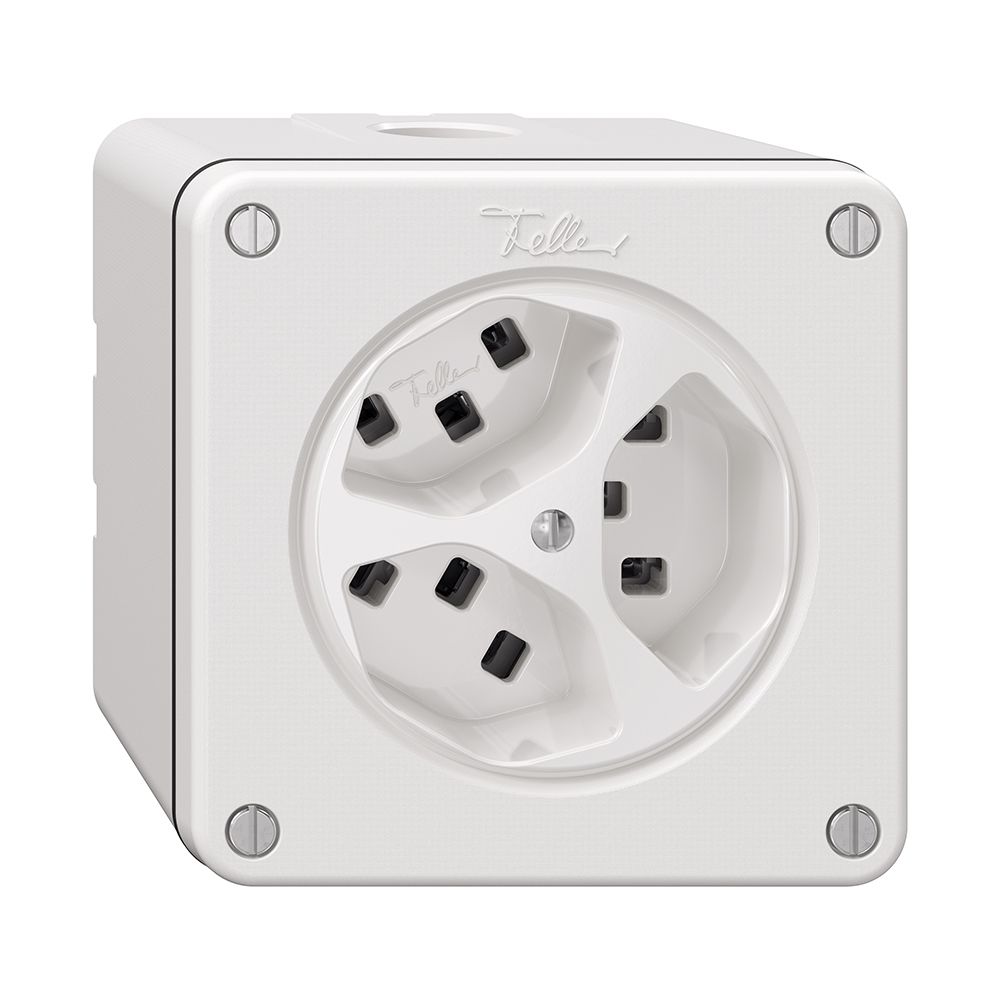 NAPU-Steckdose NEVO, 3×T23, weiss