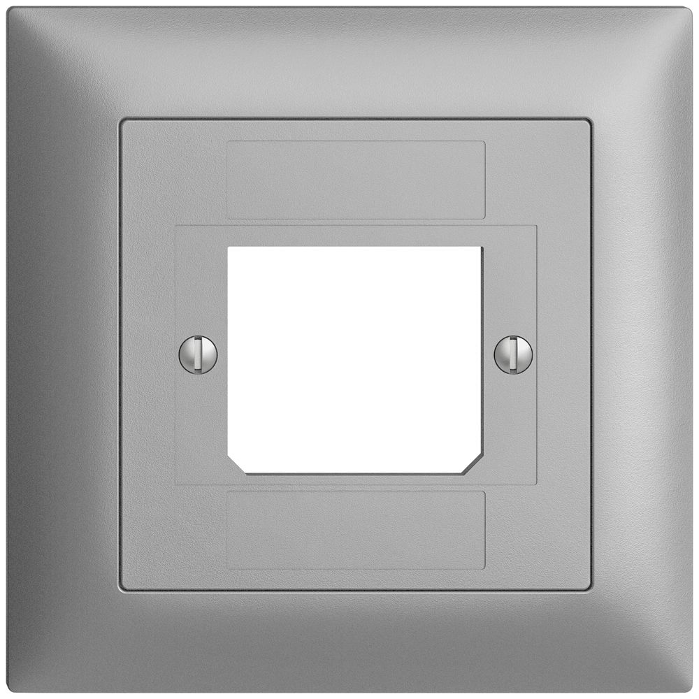 Kit frontal EDIZIOdue silver 88×88mm 1×TT 3×RJ