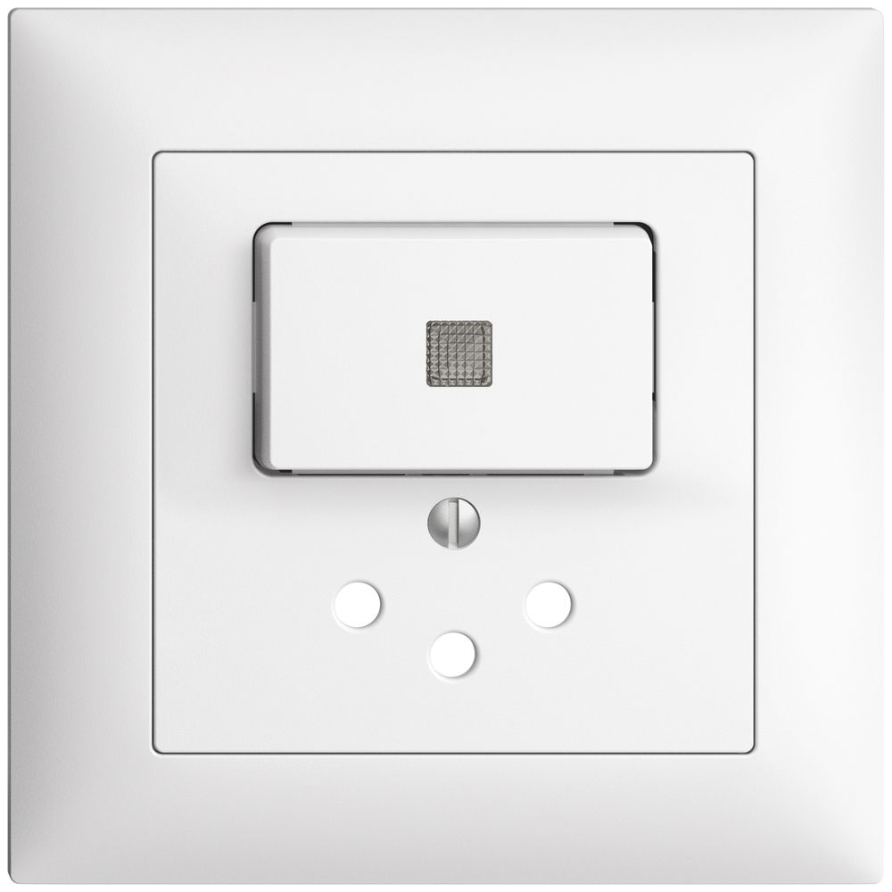 UP-Frontset EDIZIOdue T12 88×88mm weiss mit Linse, mit Kinderschutz