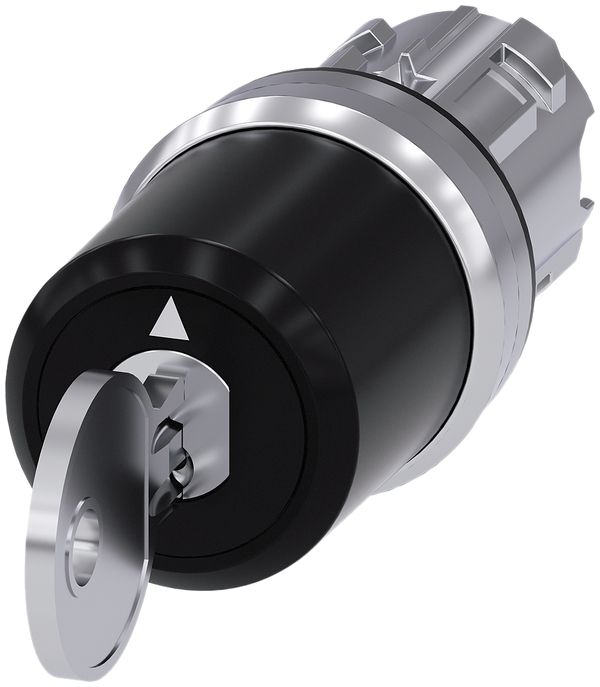 Interrupteur à clé Siemens SIRIUS ACT CES I-O-II (I/O/II) métal brillant