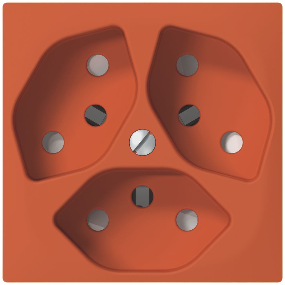 UP-Steckdose SIDUS 3×T13 orange mit shutter