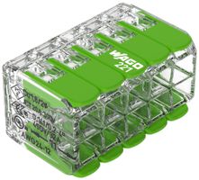 Verbindungsklemme WAGO Green Range 10L 0.2…4mm² mit Hebel grün Transparent