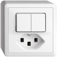 AP-Kombination 1/3+3/1L+T23 16A EDIZIOdue weiss