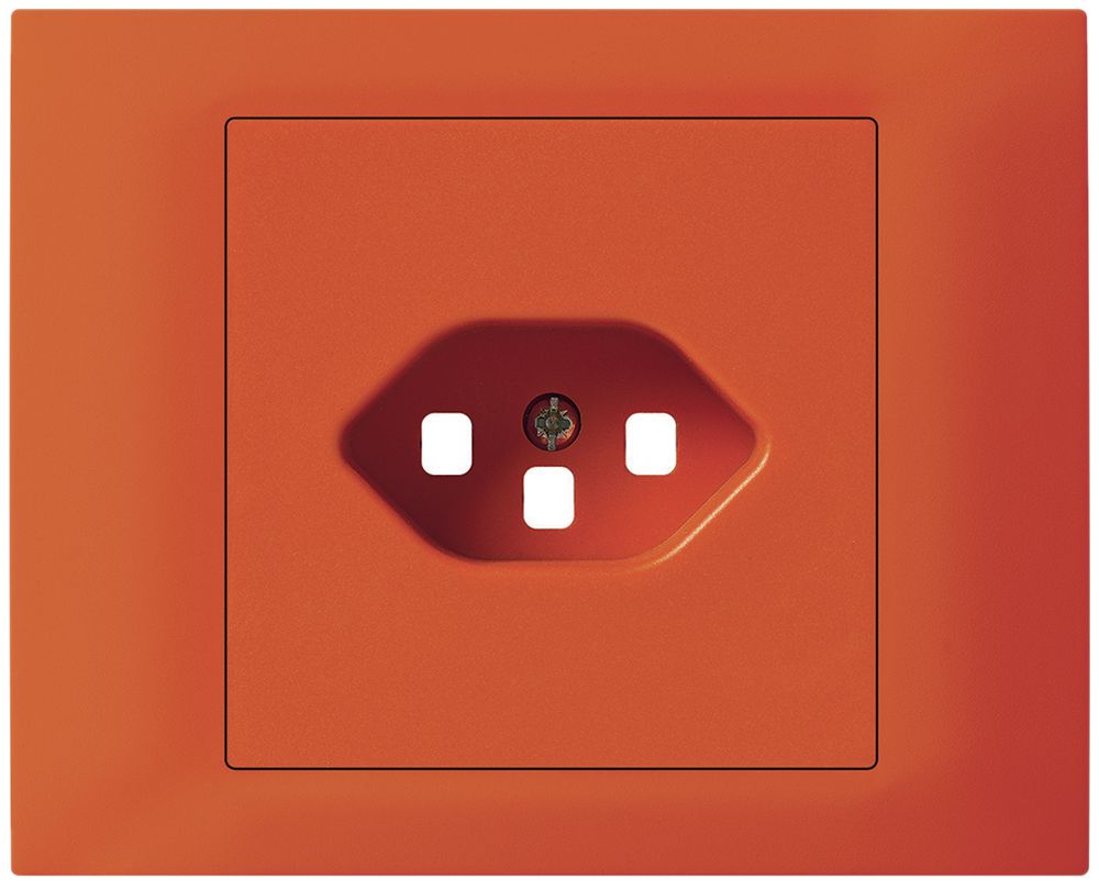 EB-Frontset kallysto f.Einbausteckdose G3 1×T23 Abdeckrahmen schraubbar orange