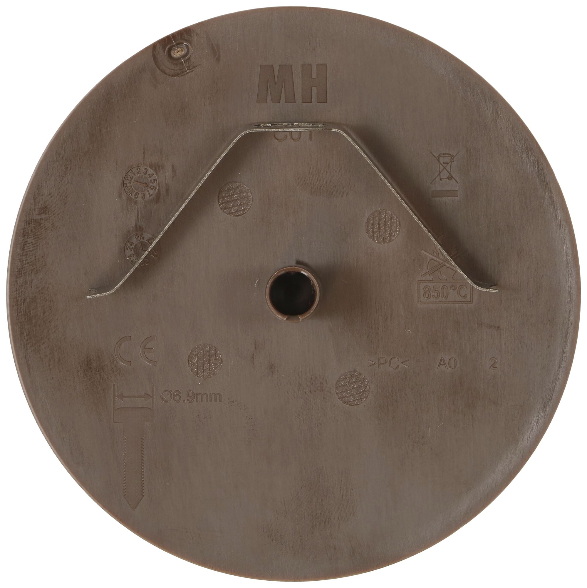 Rosace de plafond MH clips à ressort enfichable Ø98×3mm brun